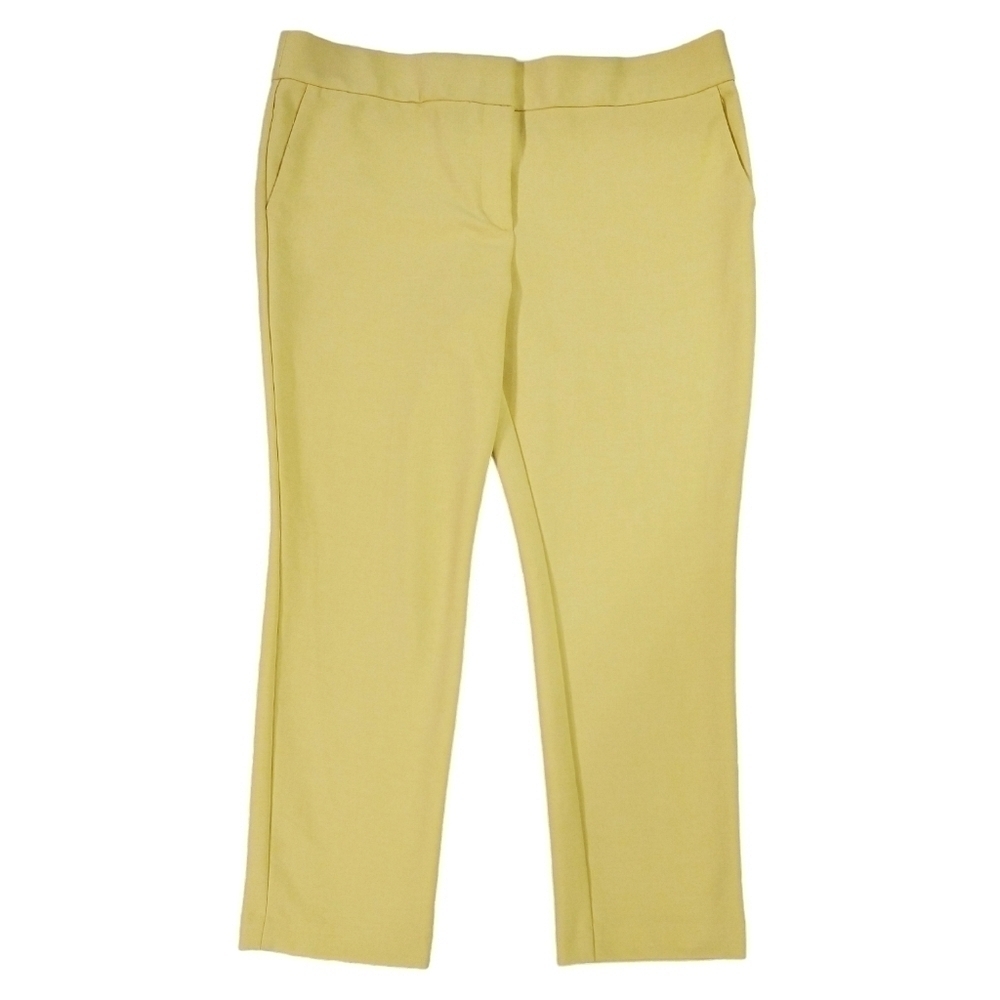 LOFT Marisa Pale Yellow Lemon Ankle Pants Trousers Business Casual Preppy